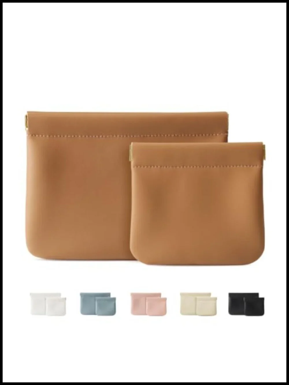 2 Pack Small Makeup Bag for Purse Cosmetic Travel Pouch Silicone Microfiber